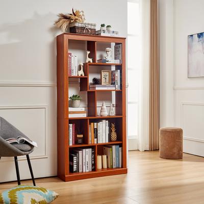 Ashford Bookcase MDF Wood with Open Cube Storage Shelves and Anti-Tip Safety Straps by GDFStudio
