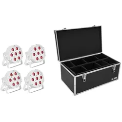 EUROLITE Set 4x LED SLS-7 HCL Floor weiß + Case