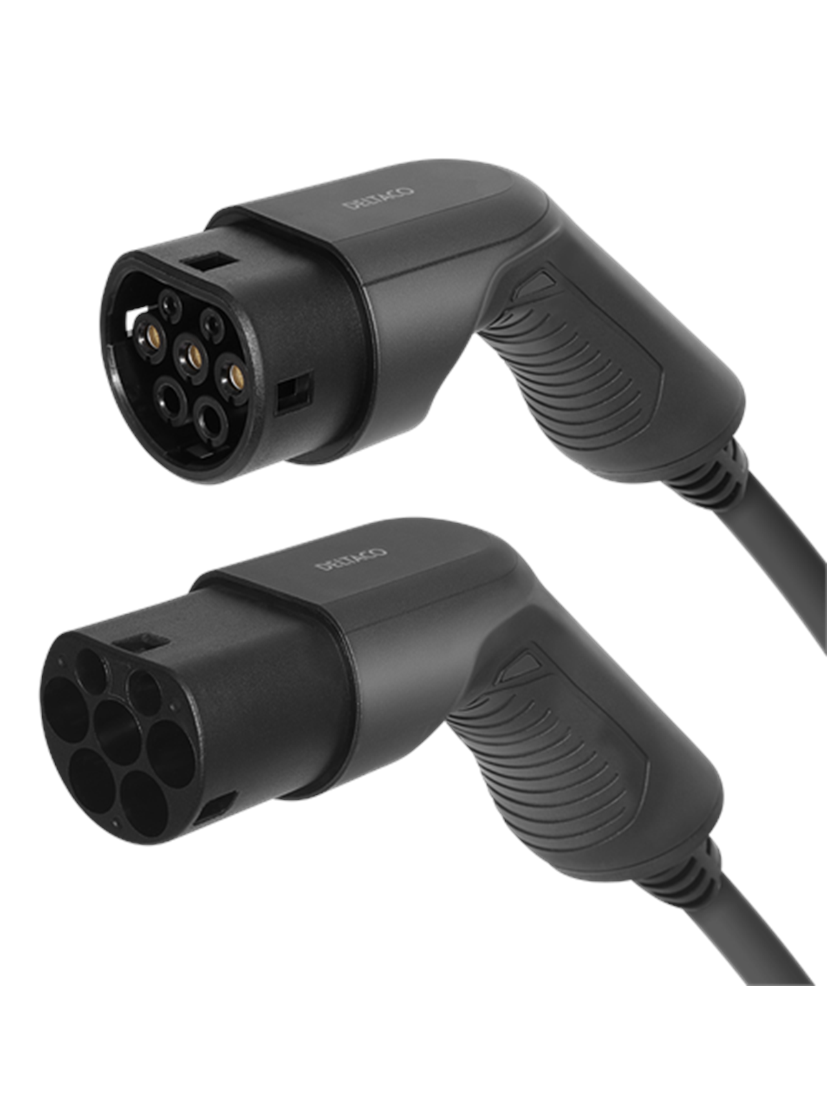 Deltaco e-Charge EV-3207 Ladekabel für Elektroautos Typ 2 zu Typ 2, 3 Phasen 32 A, 22 kW, 7m, schwarz