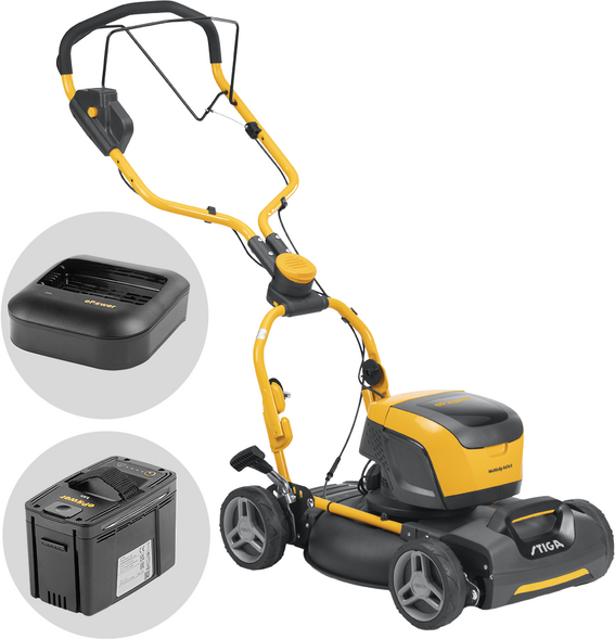 Stiga Multiclip 547e S Kit - Tondeuse à gazon mulching à batterie - 48 V/5 Ah - Longueur 45 cm