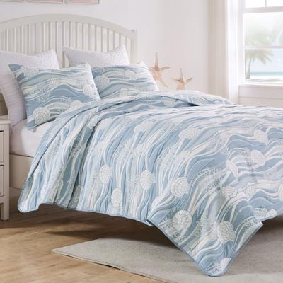 Greenland Home Fashions Dover Reversible Matelassé Coverlet Set by Greenland Home Fashions in Tidal Blue (Size TWIN)