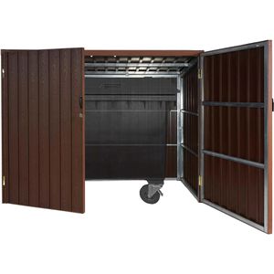 Mendler Müllcontainerbox HWC-J29, 213 x 172 x 112 cm, für 1 Müllcontainer bis 770 Liter, abschließbar, aus WPC