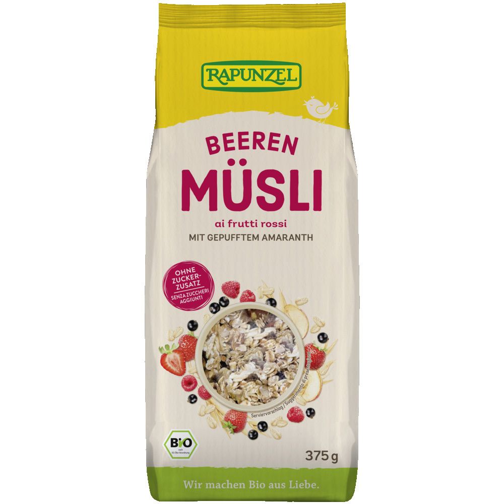 Rapunzel Bio Alpen-Amaranth Müsli, Beeren 375 g Müsli