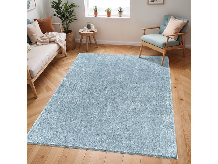 Teppich LIVABLISS TRENTO , blau, B:160cm H:37,2mm L:213cm, Polyester, Teppiche, Teppich