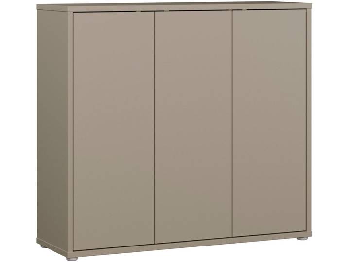 Schuhschrank FORTE Alice Springs, Schuhschrank, Platz für 20 Paar Schuhe, 3 Türen , beige (taupe), B:109,2cm H:99,1cm T:34,9cm, Holzwerkstoff, Schränke, Schuhschrank, Stauraumschrank, Mehrzweckschrank, grifflose Front, Push to open