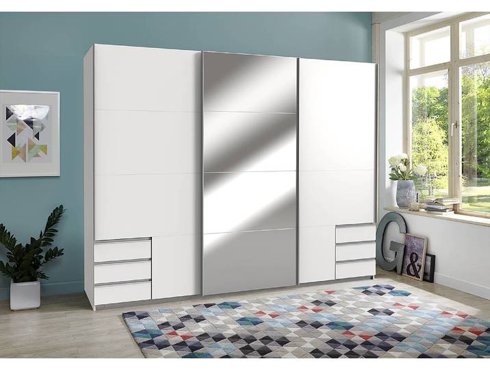 Armoire à portes coulissantes Seattle 270cm Blanc/Blanc