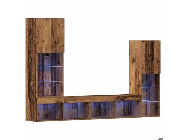 BEST-HOME Meuble de salon - UU - Meuble TV/hifi - 4 pcs - Bois ancien Bois d'ingénierie HH16298