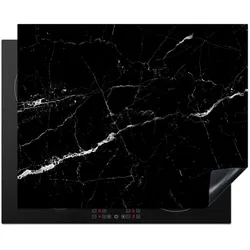 HERDABDECKPLATTE Marmoroptik - Schwarz - Luxus Herdabdeckung Induktionsfeld 65x52 cm