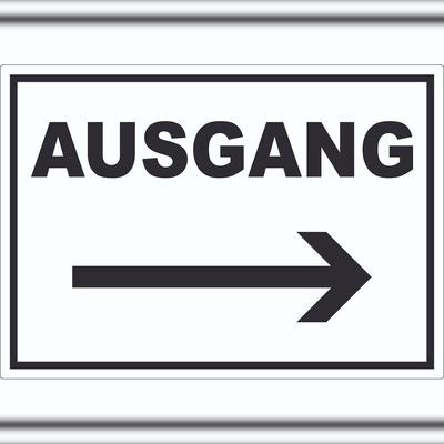 HB-Druck Ausgang Pfeil rechts Aufkleber A5 (148x210mm)