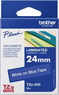 Brother Schriftbandkassette TZe-555, 24 mm, blau/weiß