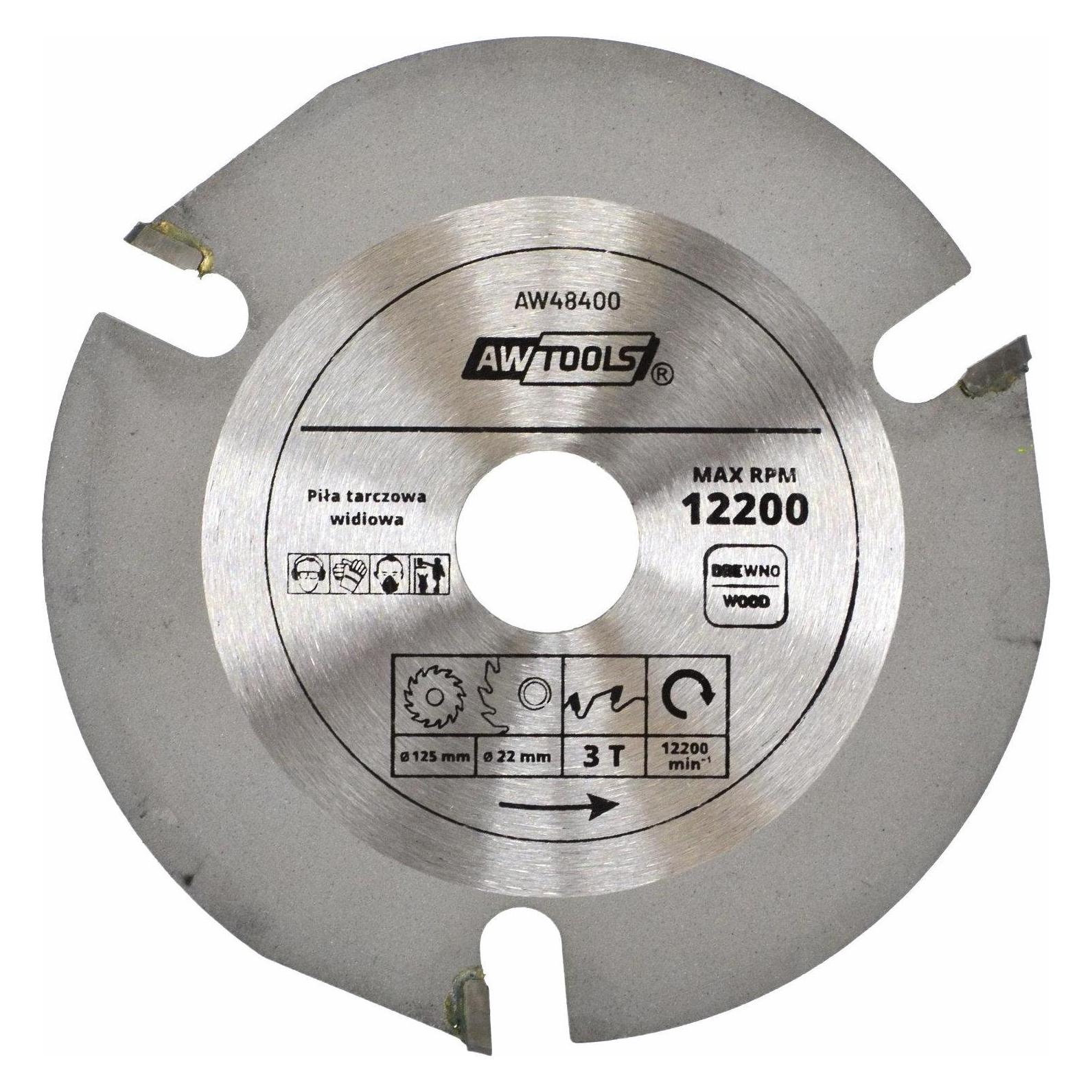 Awtools PIŁA TARCZOWA WIDIOWA TCT 125mmx22x3z (AW48400)