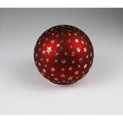 LED Dekoobjekt AM DESIGN "rote Glaskugel mit drehbaren Sternen", rot, Ø:18cm, Leuchten, Ø: 18 cm