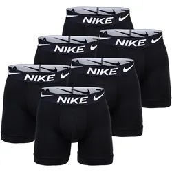 NIKE Herren Boxer Shorts, 6er Pack - Boxer Briefs, Dri-Fit Micro, Logobund Schwarz / S