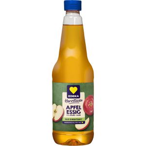 Edeka Apfelessig Herzstücke, 5% Säure, klar, in der PET-Flasche, 0,75 Liter