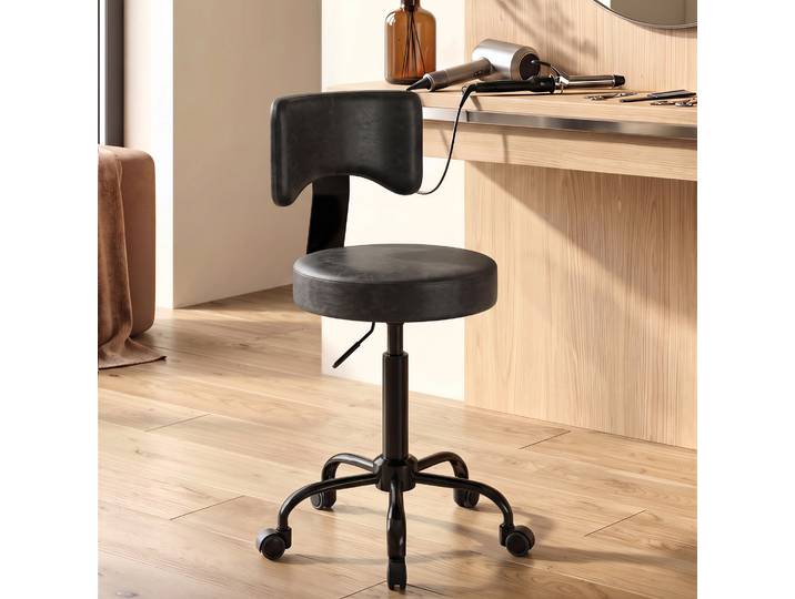 HOMCOM Tabouret Pivotant Massage Hauteur 72-87,5cm Noir