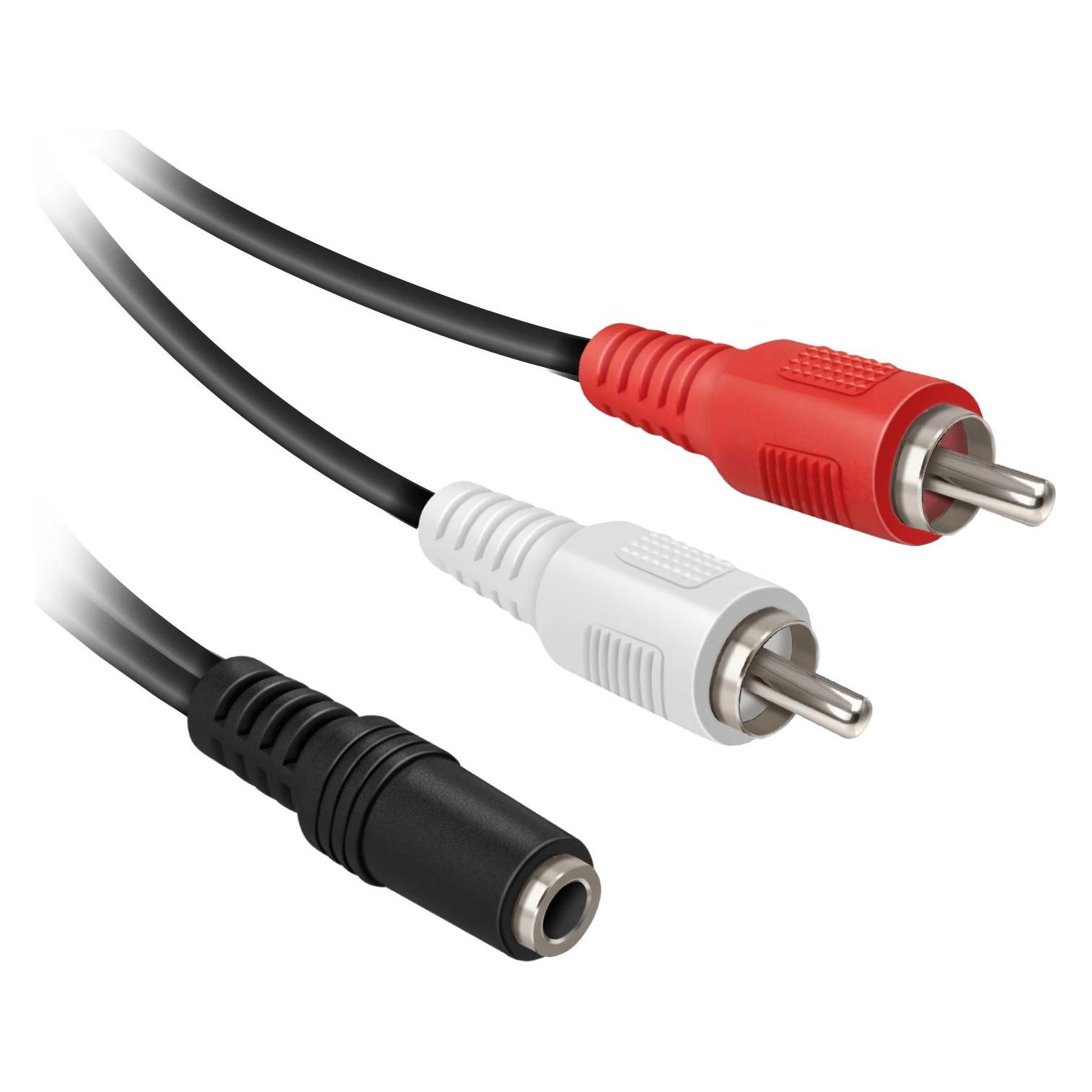 Ekon Audio cable with 3.5mm female jack and two male RCA connectors (0.30 m, Cinch Kabel) (ECAJACK2RCA03FM)