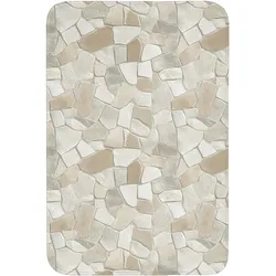 BADEMATTE Mosaik - Steine - Beige Rutschfest 60x90 cm