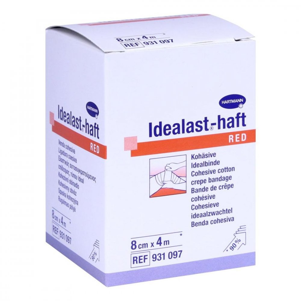 PAUL HARTMANN AG Idealast-haft color Binde 8 cmx4 m rot 10109442