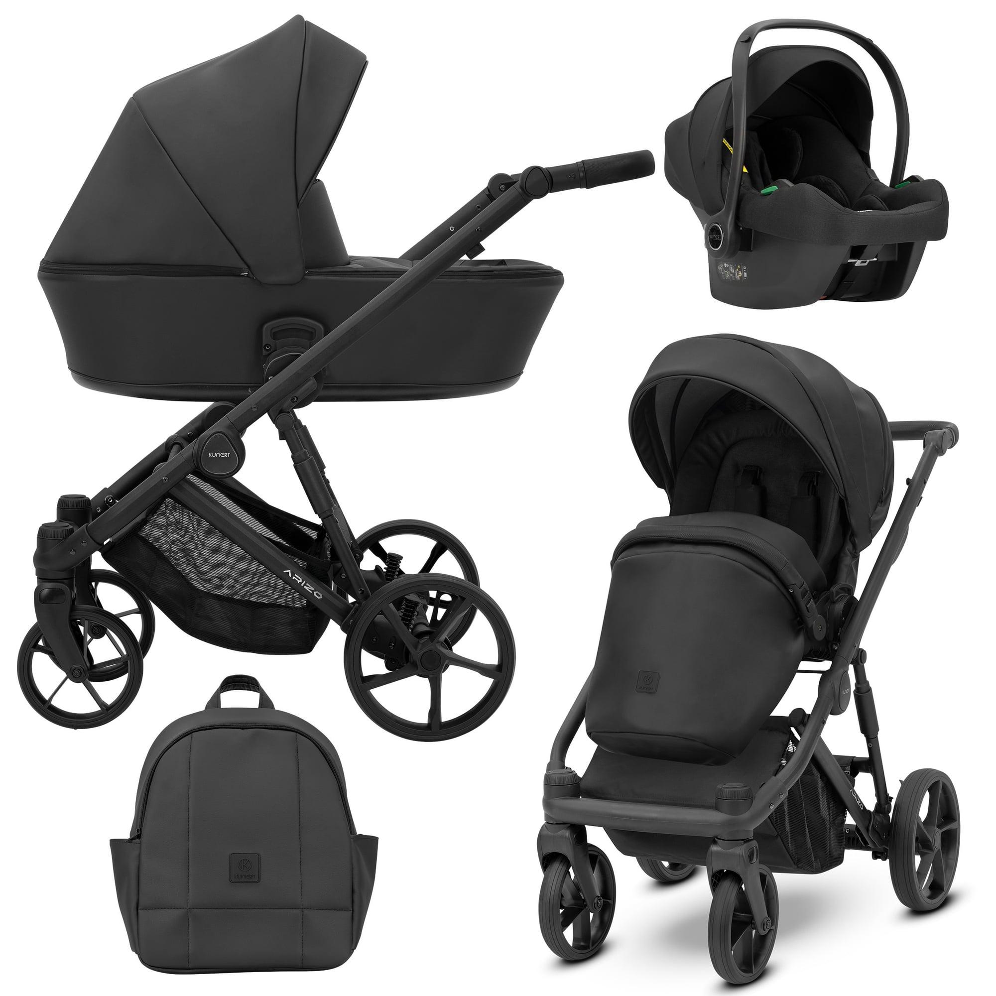 Kunert Arizo 3-in-1 Kombikinderwagen Black Eco mit Babyschale