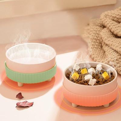 Multisell Products Hub Rechargeable Pet Water Heating Bowl, Heated Cat Bowl, Detachable Ceramic green