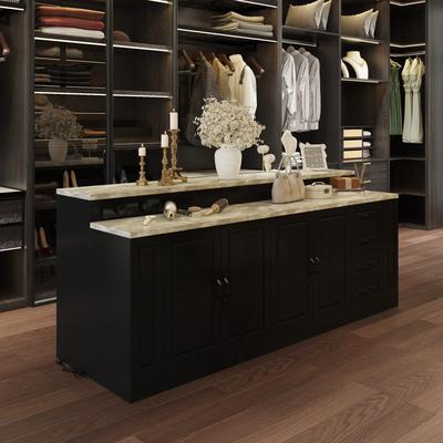 FUFU&GAGA "94.5""W Larget Dresser Cabinet Kitchen Island Closet Island with Drawers"