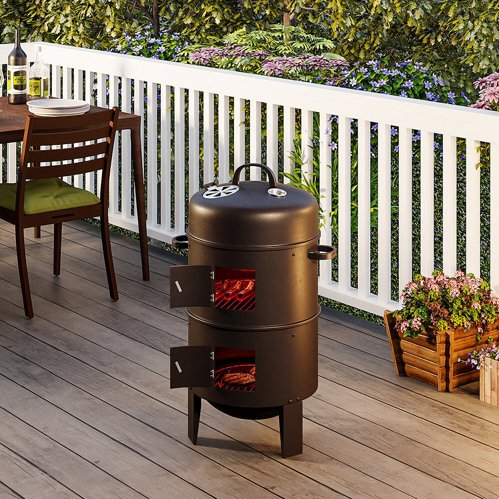 Dakota Fields Diredra Vertical Portable 0cm² Smoker Black 80cm H X 40cm W X 40cm D