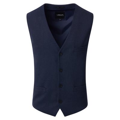 Anzugweste VENTI "VENTI Anzugweste uni", Herren, Gr. 48, blau (108 blau), 69% Polyester, 29% Viskose, 2% Elasthan, Westen Anzugweste