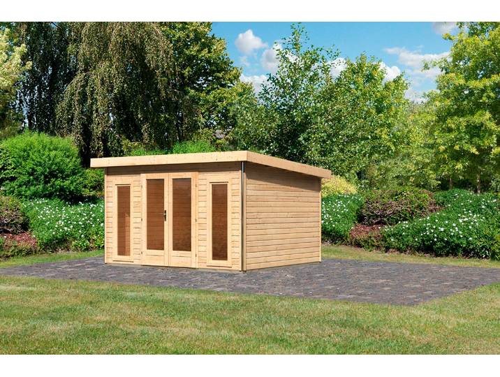 Gartenhaus KARIBU Rabensee 2 , beige (naturbelassen), Holzwerkstoff, Gartenhäuser, Gartenhaus, naturbelassen