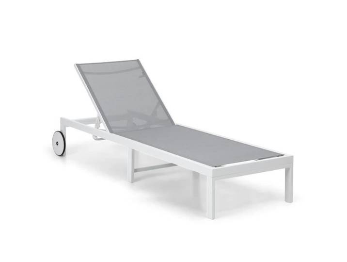 Chaise longue - Blumfeldt - Lucca - Dossier réglable - 4 positions - Aluminium léger - Gris