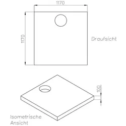 Neuesbad Wannenträger für Hoesch Muna 1200x1200x15 SD24244