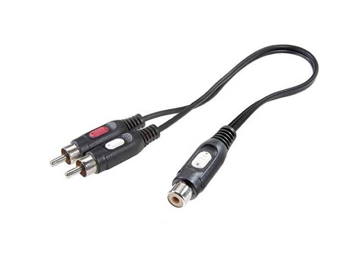 Speaka Professional SP-7869924 Cinch Audio Y-adapter [2X RCA-stekker - 1x RCA-aansluiting] zwart
