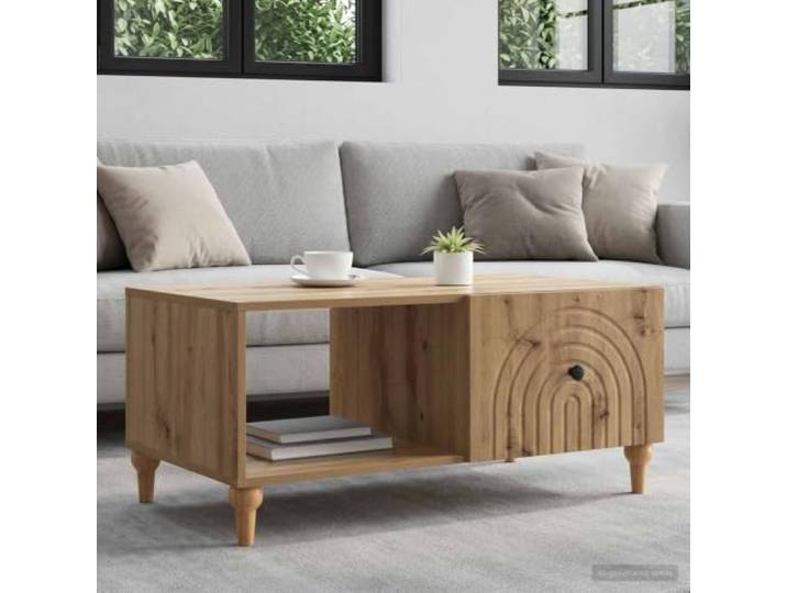 TEKGHUT Couchtisch Artisan-Eiche 90x50x40 cm Holzwerkstoff mit Stauraum Holzwerkstoff, pflegeleichte Oberfläche, praktische Fächer, vielseitig einsetzbar