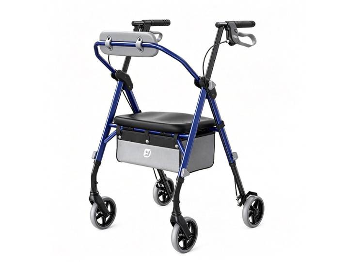 Aide à la marche pliable légère, Haute capacité de charge, Convient comme outil d'assistance portable pour les personnes âgées, Bleu