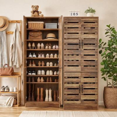 OEM "Set of 2 70.8"" Shoe Cabinet, Tall Vertical Shoe Storage Cabinet for Entryway, Living Room, Hallway, Closet"