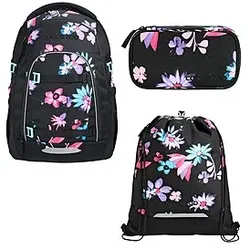 Coocazoo Mate Floral Artnight Schulrucksack Set 3tlg