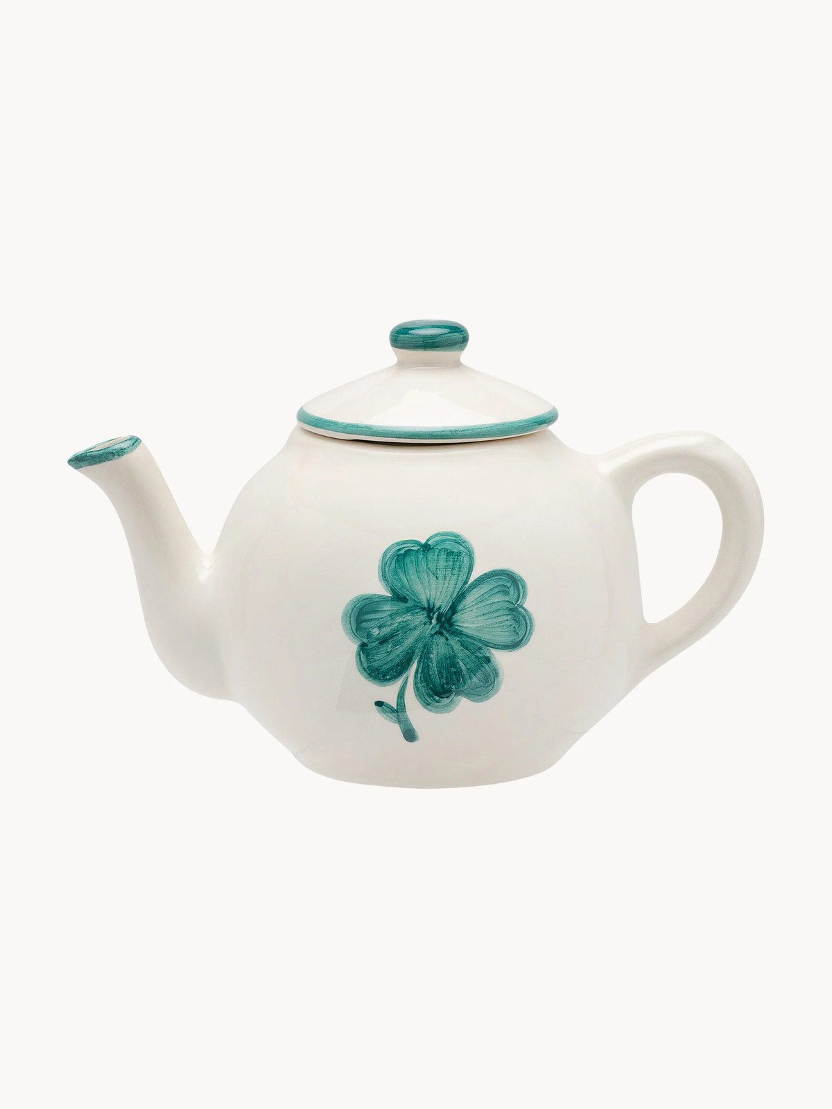 Anna + Nina Handbeschilderde theepot Shamrock, 600 ml
