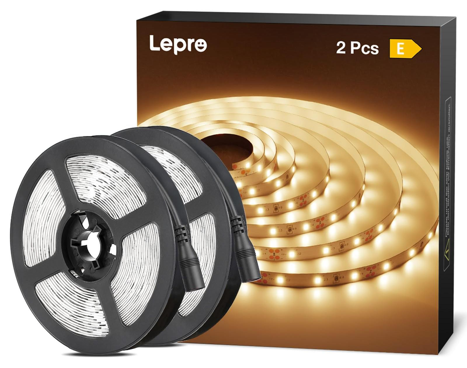 Lepro LED-strip Warm Wit, 10 meter (2x 5 meter), 12V, Dimbaar, 2300 lumen, 3000K