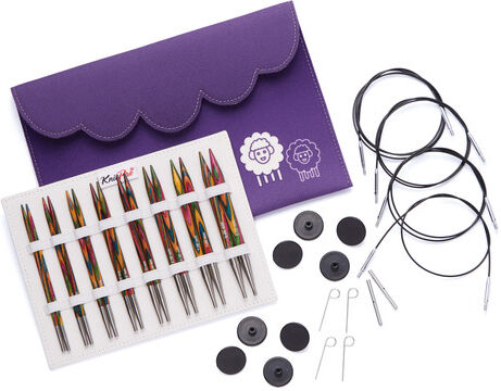KnitPro Rundstricknadel-Set "Symfonie", Birkenholz, Stärken: 3,5–8