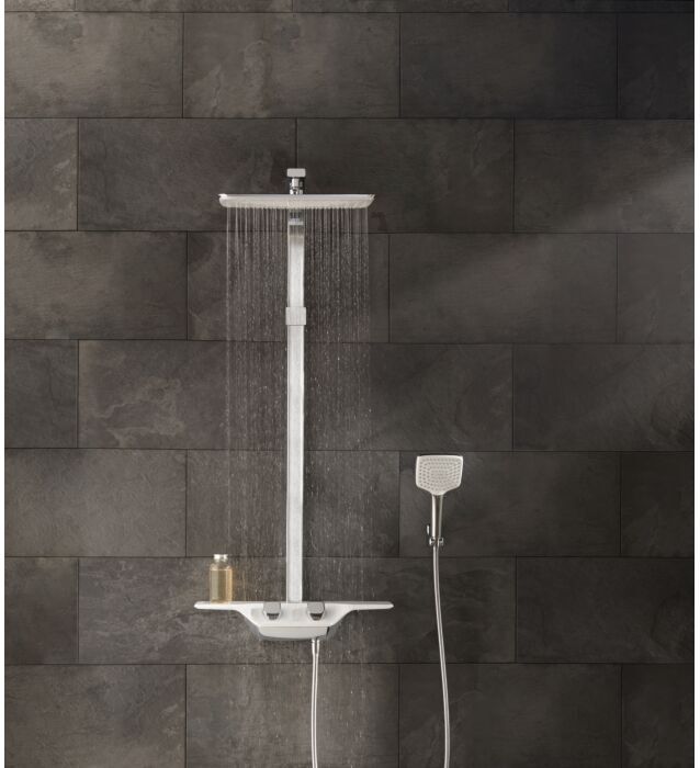 Kludi Shower-System 8020091-00 weiß/chrom, mit Kopf- und Handbrause