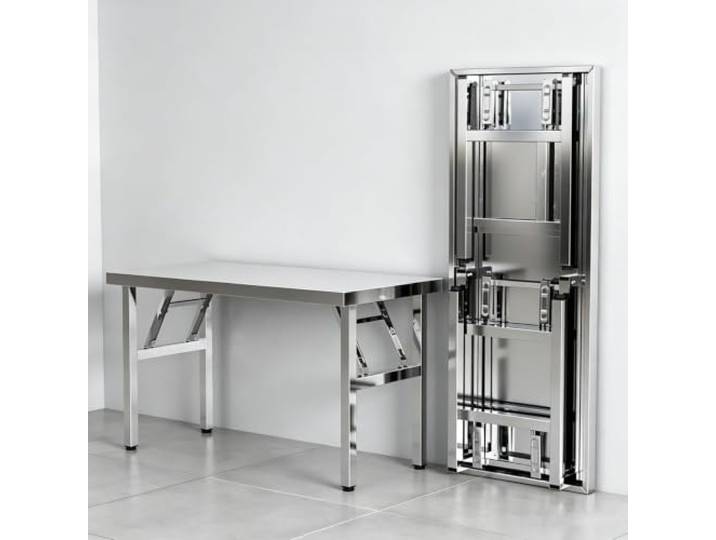 Klapptisch aus Edelstahl Tragbarer Esstisch Klein/Groß Keine Montage erforderlich Robust und langlebig Für Küche, Esszimmer, Grillpartys und Camping(120x40cm/47x16in)