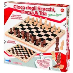 Rs Toys Game of Chess, Checkers and Tria 29 X 29 cm