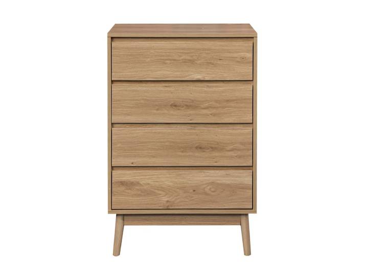 Chiffonnier naturel à 4 tiroirs effet bois marron