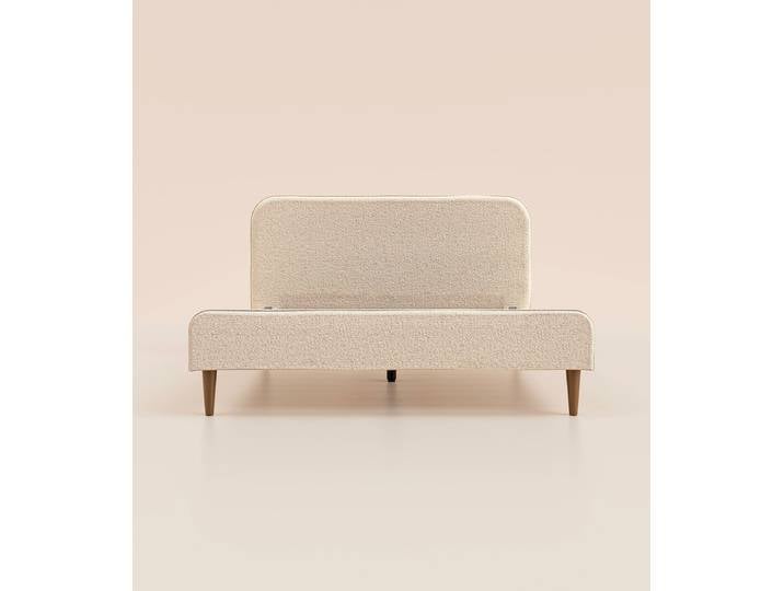 Lit Scandi 160x200 cm - Beige Bouclé - Tediber