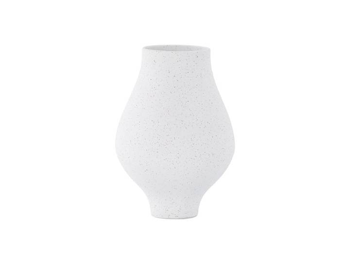 Vase Rellis Ø14 cm – Zeitlose Keramik mit feinen Sprenkeln - Weiß - Luxusbetten24