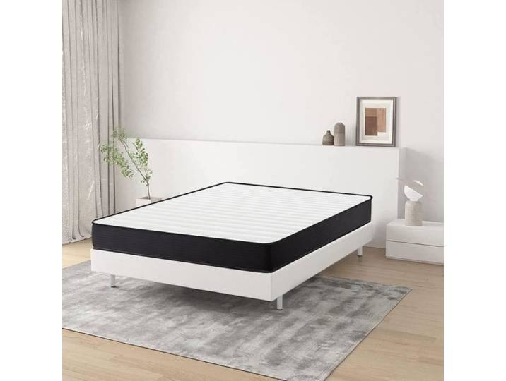 Ensemble Matelas et Sommier 140x190cm - FRIXOVEL - Mémoire de forme - Equilibré - Bonne indépendance de couchage