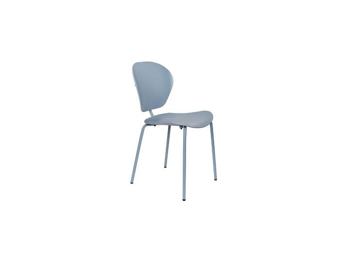 Chaise en plastique recyclé bleu, cadre en métal recyclable - Zui