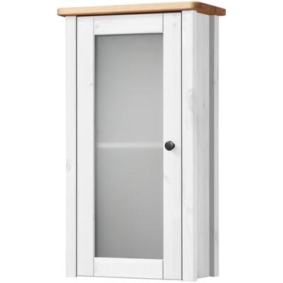 Hängeschrank WELLTIME "Sylt", weiß (weiß, honig), B:40cm H:70cm T:20cm, Massivholz, Schränke, Hängeschrank, Breite 40 cm, aus Massivholz Kiefer