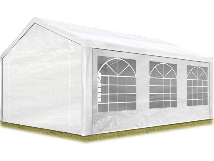 TOOLPORT Tente de réception 3x6 m pavillon Blanc bâche PE 350 N imperméable Tente de Jardin