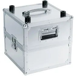 Roadinger Platten-Case Profi ALU 50/50 glatt 100LPs, Audio Racks + Cases, Silber