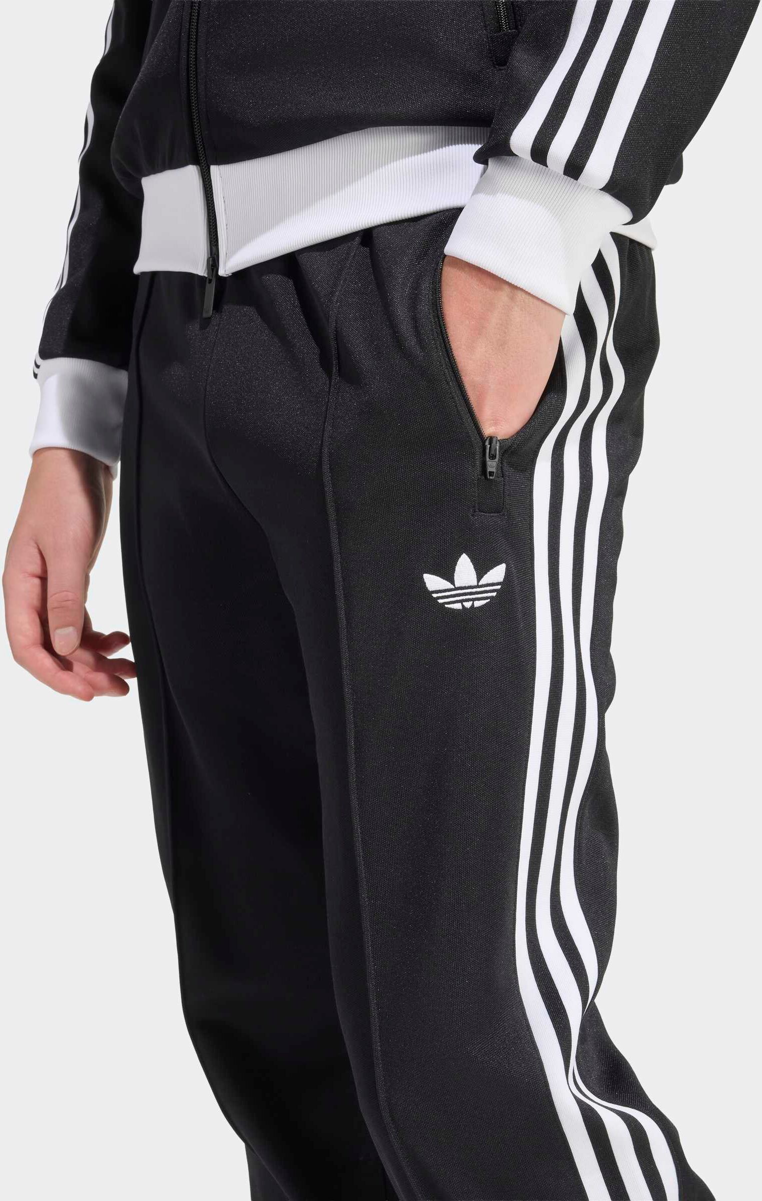 Sporthose ADIDAS ORIGINALS "BECKENBAUER TP", Herren, Gr. L, N-Gr, schwarz, normal, gr., Obermaterial: 52% Baumwolle, 48% Polyester, Hosen Sporthose schwarz, normal, gr. L, N-Gr